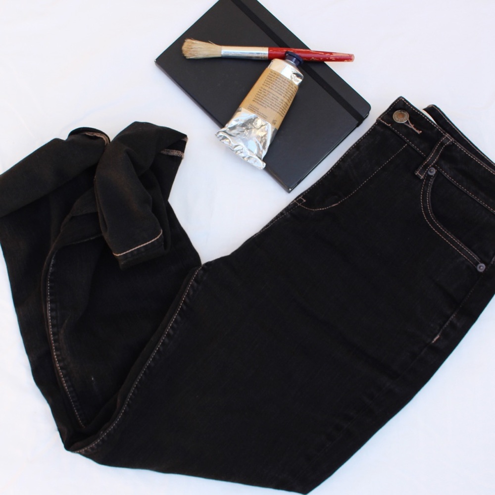 High rise black mom jeans
